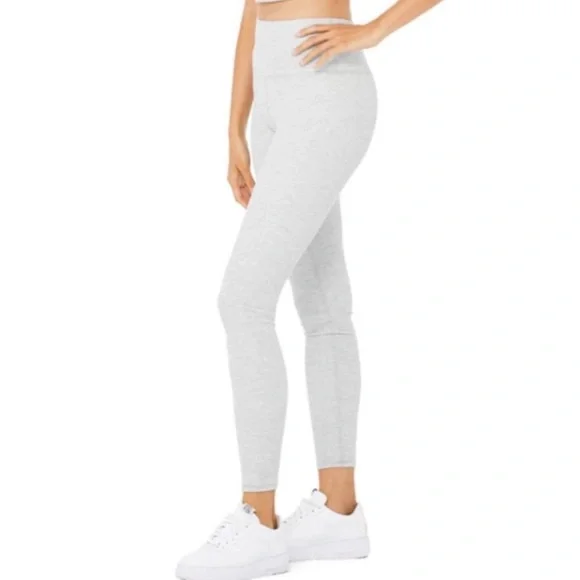 Alo Yoga High Waist Micro Waffle Low Key Leggings Sz M - Picture 3 of 7